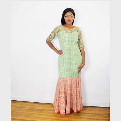 Lordana Mixed Color Cocktail Maxi Dress