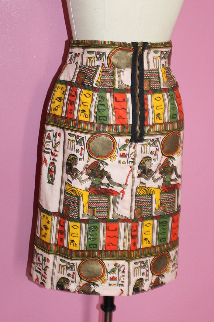 The Cleopatra Print Fitted Short Skirt
