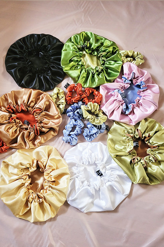 The Lydya  Reversible Satin colored Bonnets