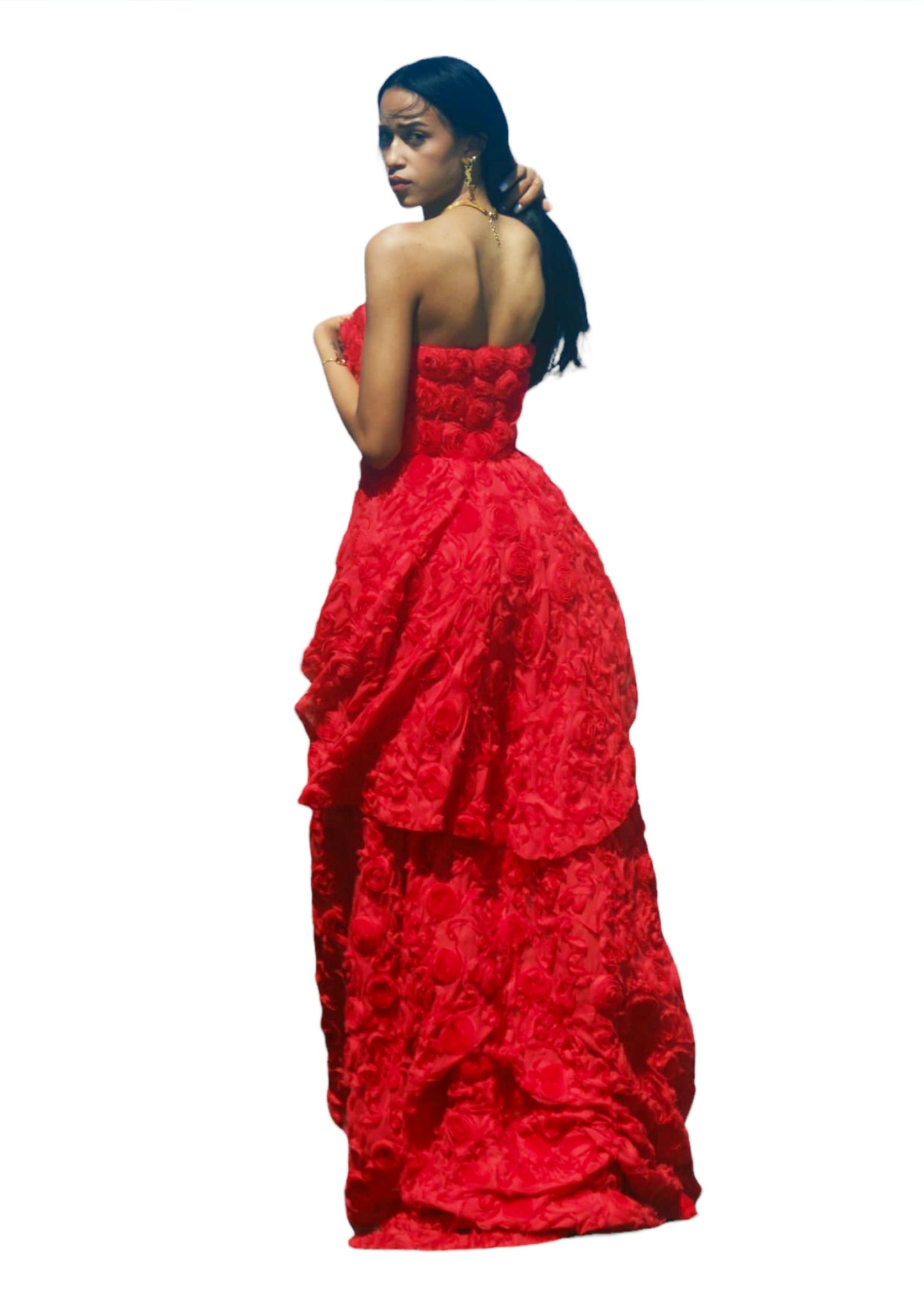 The Catalina Red Strapless Gown