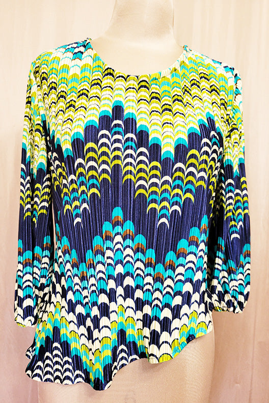The Dora Multi-Colored  Chevron Print Top